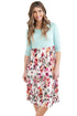 Sexy Mint Bodice Floral Bottom Boho Dress